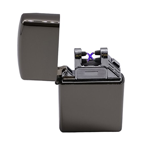 Windproof Cross Arc Lighter, USB Rechargeable, Flameless Electronic Pulse Arc Cigarette Lighter