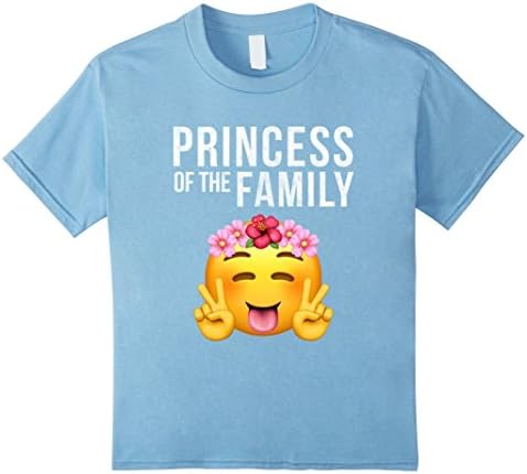 unisex-child Birthday Gift T-Shirt | Princess Of The Family Emoji Shirt 8 Baby Blue