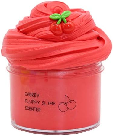 Red Cherry Butter Cloud Slime, Putty Soft Strechy Non-Sticky Candy Yellow Pineapple Charm Butter Slime Supplies Stress Relief DIY Toy for Girls And Boys 7oz