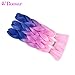 Jumbo Braiding Hair Ombre Color 3Pcs/lot Synthetic Hair Extensions 3 Tone Braiding Hair 100g/pcs Kanekalon Fiber For Twist Braiding Hair (Blue-Purple-Pink)