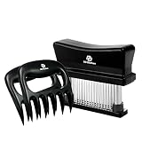 DDKitchen Professional BBQ Manual Knife Meat Tenderizer For Pounding Meat With 48 Ultra Sharp Stainless Steel Needle Blades + Two Meat Shredder/Carving Bear Handler Fork Claws