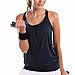 SYROKAN Women's Active Racerback Athletic Sports T-Shirt Long Yoga Crop Tank Top Black Small