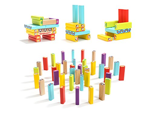 TOP BRIGHT Color Wooden Blocks Animal Stacking Game for Kids 51 pieces