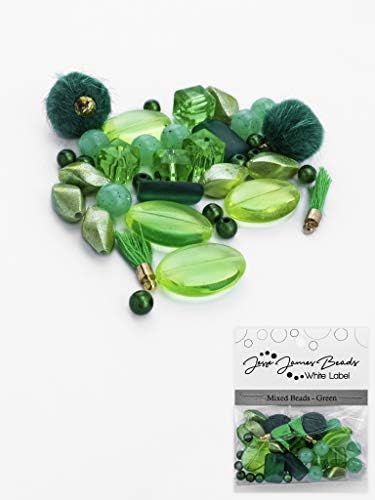 Jesse James Beads for Jewelry Making. Beautiful Desings for Every Style. Single Unit or Package of 3. (Mixed Beads-Green 572-01)