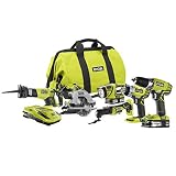 Ryobi ZRP884 18V One Plus Lithium-Ion Ultimate Combo Kit (Renewed)