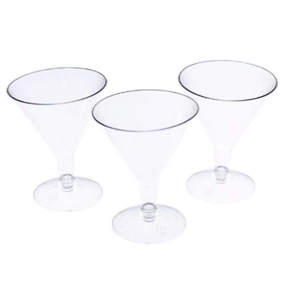 60 Count Bulk Clear Plastic Martini Glasses Wedding