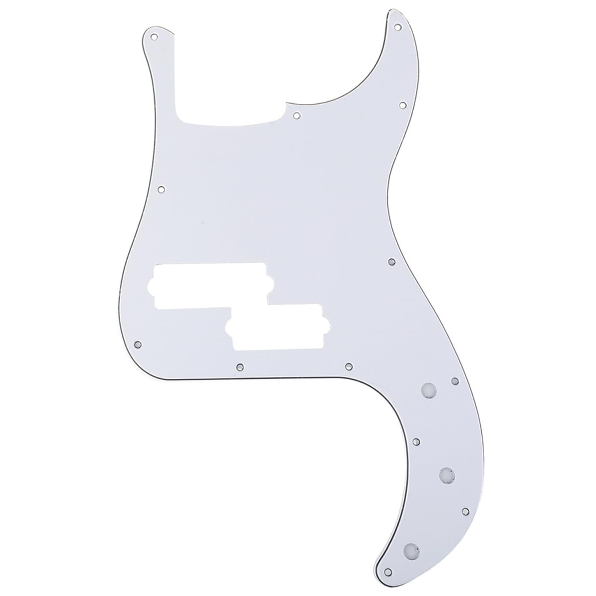 Musiclily Pro 5-String 13-Hole Contemporary P Bass Pickguard for Fender Mexican Precision Bass, 3Ply White
