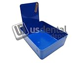 KEYSTONE - Classic Lab Work Pans - Blue w/Clip - 12pk - Made in USA - K# 7000371 - [ cajas para laboratorio con Broche metalico - Azul - ] 034-7000371 Us Dental Depot