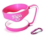 ! Pink handle cup for 30 oz YETI rambler tumbler fits also RTIC SIC and more stainless steel mug anti slip no spills comfort grip holder with a secure travel clip by ZAPA Get your's NOW