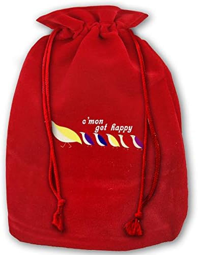NELOHA Bags Santa Sack with Drawstring, Happy Partridge Family Reusable Fabric Present Wrapping Bag