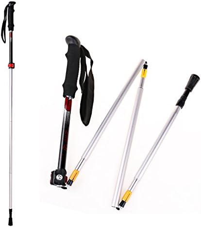 XIANGXING Folding Collapsible Trekking Pole, Climbing Stick with EVA Foam Handle,and Ultralight Adjustable Alpenstocks, perfect for Hiking Climbing Backpacking Walking