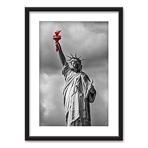 Framed Wall Art Modern City View Giclee Printed Art in Black Picture Frames White Matting - 23x31 inches