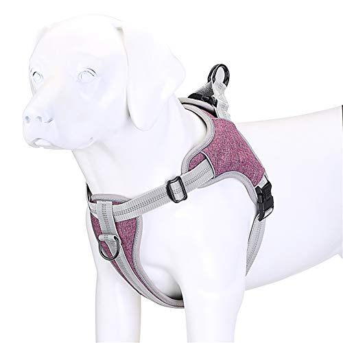 JSM Nylon Reflective No Pull Dog Vest Harness with Soft Padded Well-Matched Most Leash for Training Small Medium Large Dog