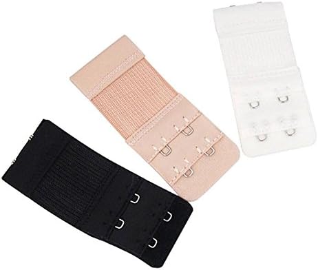 3pcs Back Bra Extenders Strap Extension 2 Hooks 3 Colors CAOZ Color:White Size:2 Hooks