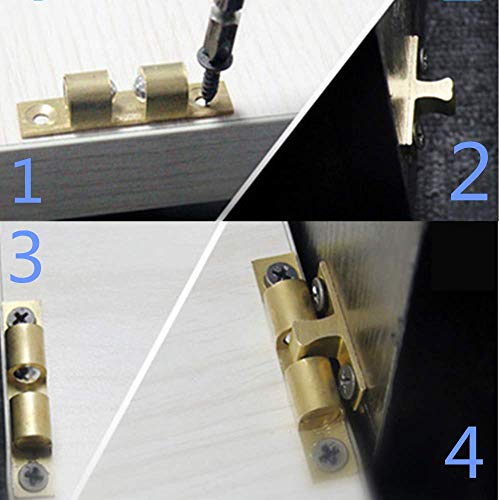 Solid Brass Double Ball Lock Cabinet Door Lock Furniture Door Clasp Suitable for Most Cabinets 2pcs (60mm//2.36in)