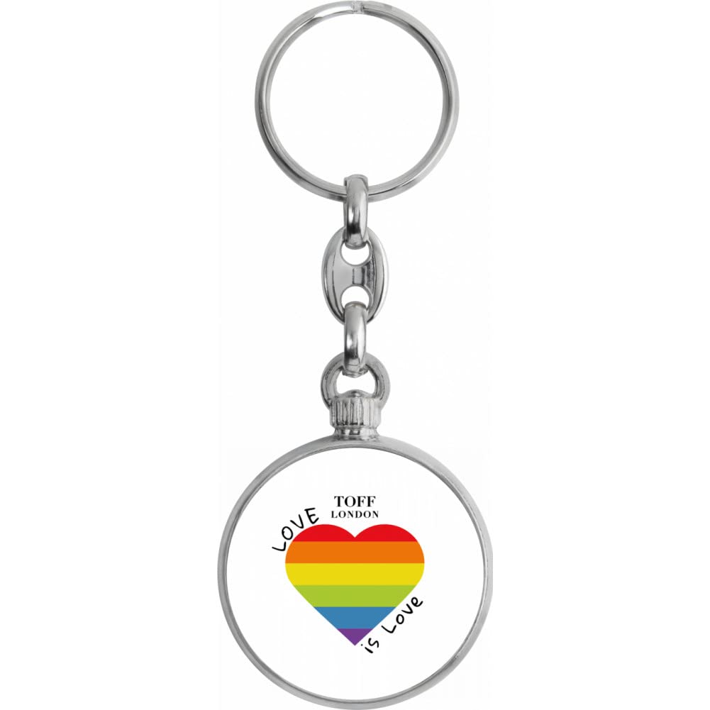 Toff London Pride Rainbow Love Is Love Heart Keyring