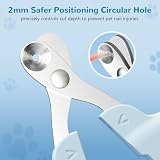 Euqvunn Cat Nail Clippers Safe Positioning Hole Ergonomic Handle Blue view 3