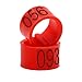 iherdsman 001-100 Multi-color Bird Leg Bands Numbered 8 mm Pigeon Parrot Chicks Leg Band Duck Clip Rings Bands (Red)