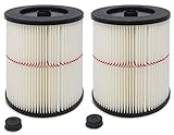 Fette Filter Pack of 2 General Purpose Cartridge Filters | Replacement Filter Compatible with Craftsman Red Stripe Vacuums - Compare to Part #17816 9-17816