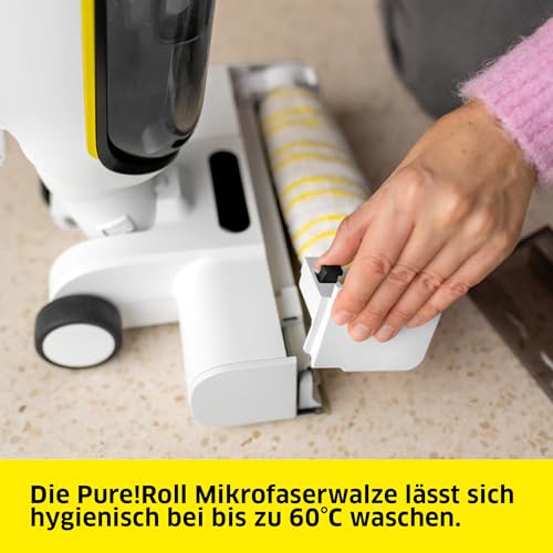 Saugwischer FCV 4, kabelloser Saugwischer mit 4 Reinigungsmodi, Akkulaufzeit: ca. 45 min, Flächenleistung pro Akkuladung: ca. 200 m², Weiß/Schwarz