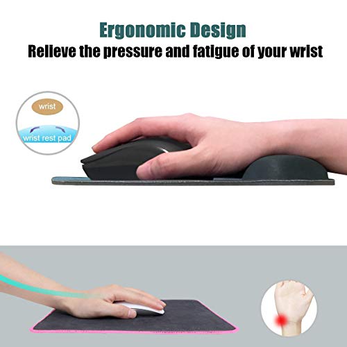 Ergonomic Mouse Pad with Wrist Support,Dooke Cute Wrist Pad with Non-Slip Rubber Base for Computer, Laptop, Home Office Gaming, Working, Easy Typing & Pain Relief, Elephant