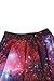 Pink Queen Women Girls Digital Print Stretchy Flared Pleated Casual Mini Skirt (Free Size, Purple Galaxy)