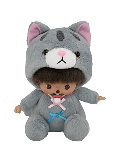 Monchhichi Cat Bebichhichi Gray Tiger Cat Plush