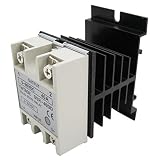 TWTADE SSR-40 DD 40A DC 3-32V to DC 5-60V SSR Solid State Relay + Heat Sink