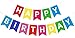 Happy Birthday Banner Colorful Party Decorations Bunting Garland With Happy Birthday Cake Topper