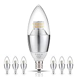 LOHAS Candelabra Bulbs, LED Bulbs Dimmable, 6W (60 Watt Equivalent) Daylight (5000K) LED Lights, Candelabra Base Light Bulbs E12 LED, Chandelier 550 Lumens LED Bulb for Home Lighting (6 Pack)
