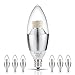 Dimmable 60 Watt Equivalent Candelabra LED Bulbs(UL Listed), LOHAS Daylight White 5000K Decorative Candle Light Bulb Candelabra Base(E12), 120V LED Chandelier Bulb for Home Lighting (6 Pack)