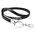 Deluxe Durable Leather Necklace Lanyard for ID badge holder, Key fob Cell Phone, Key, USB, Camera (Black)