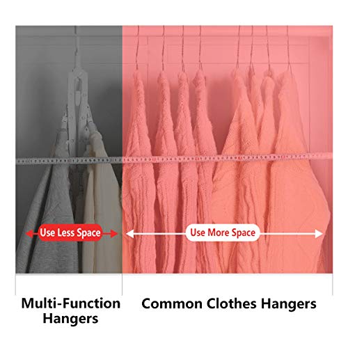 Gemazon Collection Magic Multi Folding Clothes Hangers - Non Slip Plastic Drying Rack, Space Saving with 360 Degree Swivel Hook  - Thumbnail 4