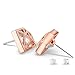 UHIBROS Diamond Shaped Earrings Unisex Hypoallergenic Stainless Steel Earrings Cubic Zirconia Stud Earrings Gold