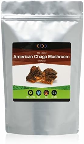 American Chaga Mushroom (Inonotus Obliquus), Air Dried, Organic, Antioxidant - 1/2 lb Loose Tea Bag Cut
