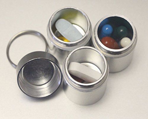 Ace Select Pill Organizer Box, 3 Compartments Aluminum Alloy Waterproof Keychain Medicine Containers for Outdoor Travel Camping, Pill Case for Purse or Pocket