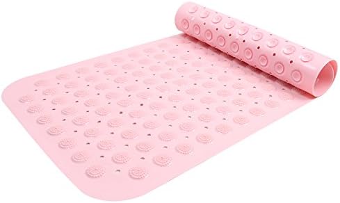 Bath Mat, Bluesim Non Skid Shower Bathtub Mat Non Slip Mildew Resistant with Powerful Suction Cups &amp; Superior Grip,16”32”, Pink