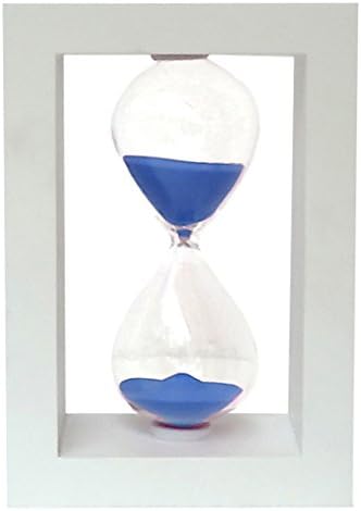 YuPing Hourglass timer 30 Minutes Sand clock Glass Sand Timer Decorated Home Desktop Kitchen Clock (White Blue sand)