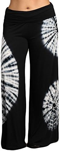 Womens Plus Size Black &amp; White Hand Dyed Tie Dye Palazzo Pants (XXL)