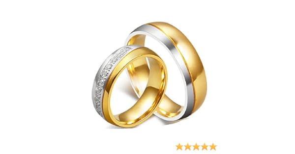 Amazon.com: Los Nuevos Anillos Amante Oro Titanio Anillos De Compromiso Anillos De Boda Al Por Mayor De Cr-034 (male, 11): Home & Kitchen