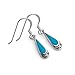 925 Sterling Silver Bali Inspired Gemstone/Shell Celtic Design Teardrop Dangle Earrings