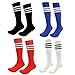 Kids Soccer Socks 4 Pack Boys Girls Cotton Team Socks Teens Children Soccer Socks (Shoe size 1-5 and Ages 8-11, Rainbow1)