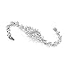 Mariell Gorgeous Cubic Zirconia Wedding Bracelet with Marquis-Cut CZ Cluster - Real Platinum Plated