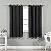 Best Home Fashion Basic Thermal Insulated Blackout Curtains - Antique Bronze Grommet Top - Black - 52