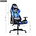 GTRACING Gaming Chair Fabric Racing Office Computer Game Chair Ergonomic Backrest and Seat Height Adjustment Recliner Swivel Rocker with Headrest and Lumbar Pillow E-Sports Chair Blue