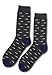 Grey Submarine Dress Socks - Great Design - One Size Fits Most - Grey Sock with Navy Heel and Toe
