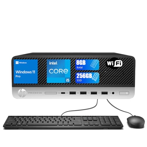HP EliteDesk 800 G3 SFF Computadora de Escritorio, Intel Quad Core i5-7500 hasta 3.4GHz, 8GB DDR4, 256GB SSD, Teclado y Mouse, Soporte 4K, WiFi/BT, Windows 11 Pro (Reacondicionado)