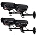 WALI Bullet Dummy Fake Surveillance Security CCTV Dome Camera Indoor Outdoor with one LED Light, Security Alert Sticker Decals (TC-B4), 4 Packs, Black primary