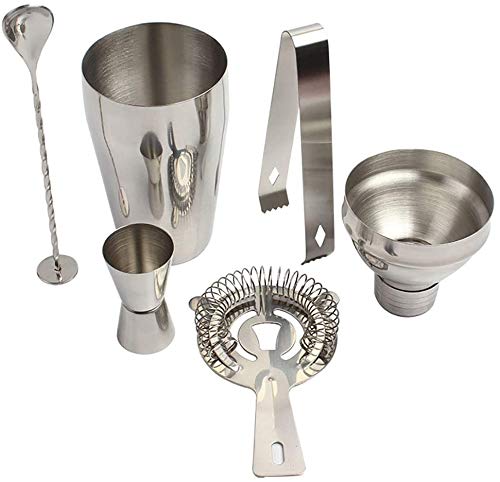 LKNJLL Cocktail Shaker-Werkzeug-Set, 5-teiliges Premium-Bar-Werkzeug-Set, Edelstahl Barware Kit, for Getränke zu Hause… – Bild 3