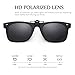 WELUK Polarized Clip On Flip Ups Sunglasses TR90 Frame UV400 Driving (Grey, 60)